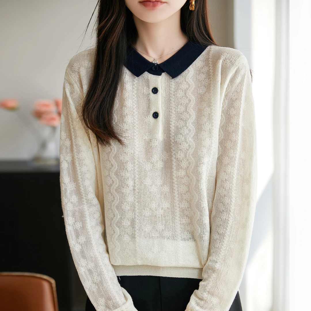 微胖mm春秋大码娃娃领女士毛衣遮肚子显瘦气质上衣内搭针织打底衫