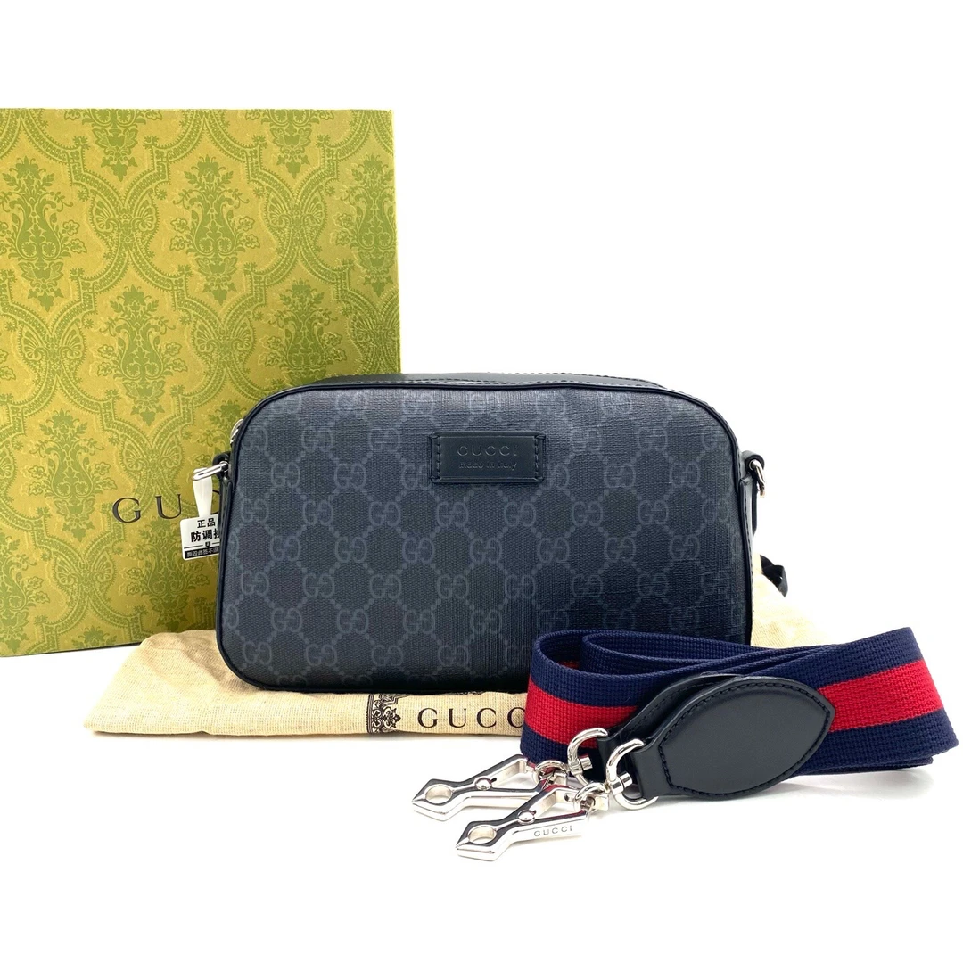 99新 GUCCI/古驰 99新经典黑老花相机包 尺寸24/15 全套