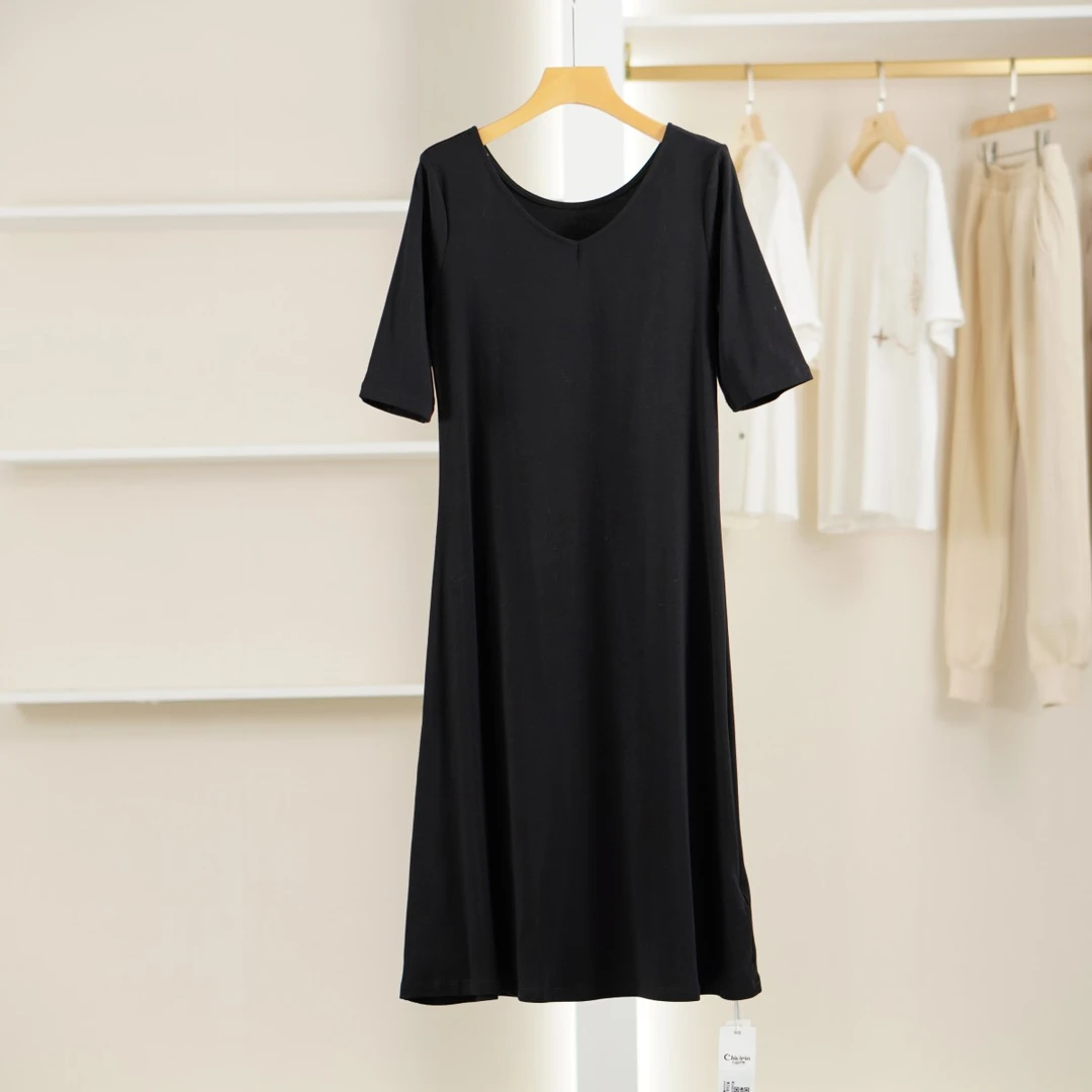 麦迪尚品【千韵】5042029棉短袖休闲连衣裙夏季女装品牌专柜正品