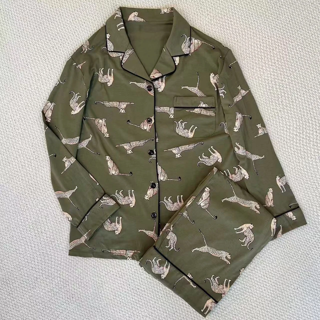 【丛林花豹】新潮牌可外穿天丝棉居家服套装