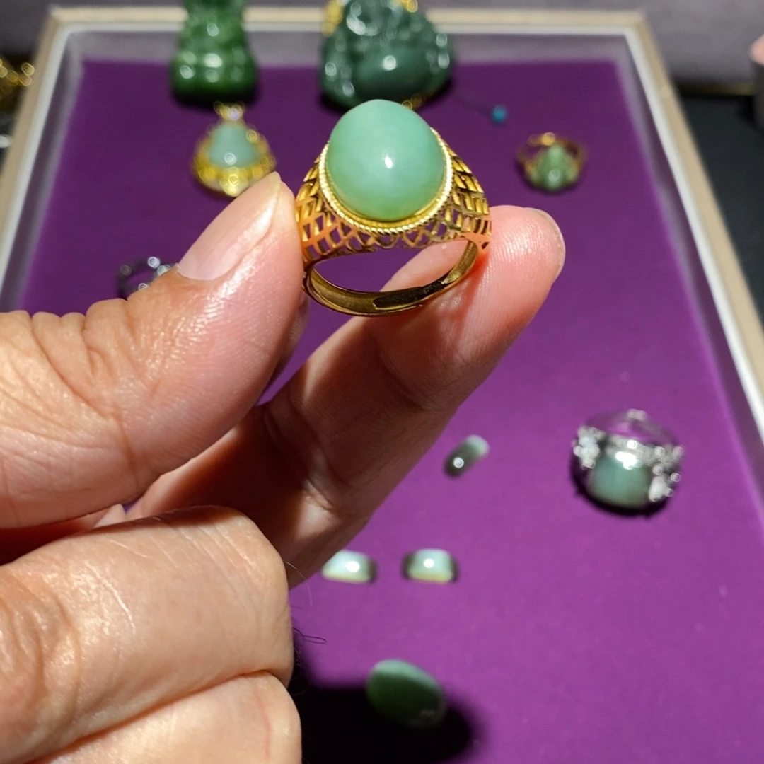 和田玉（碧玉）未镶嵌戒指