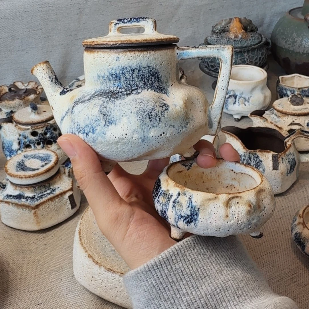 粉引一壶一杯带杯子