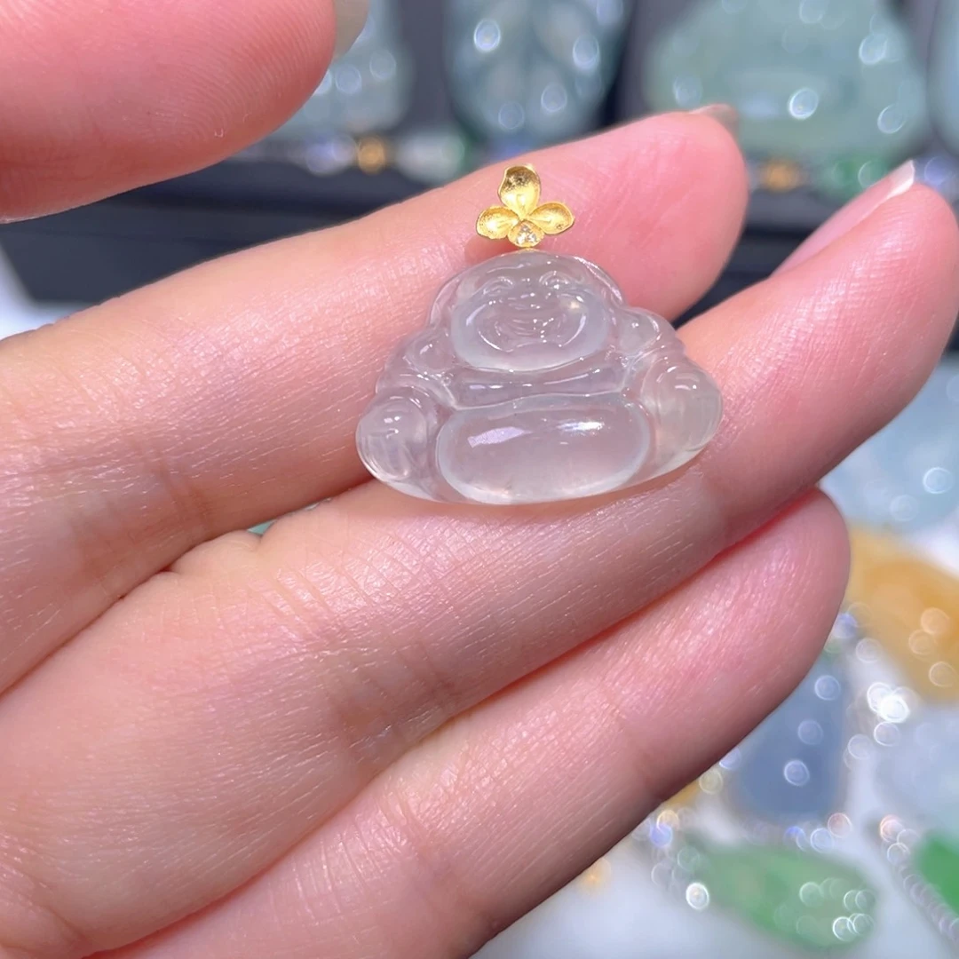 颈饰18K金镶嵌翡翠翡翠