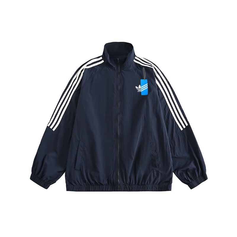 2025夏季情侣防晒服户外轻薄防紫外线条纹防晒衣男士立领夹克外套