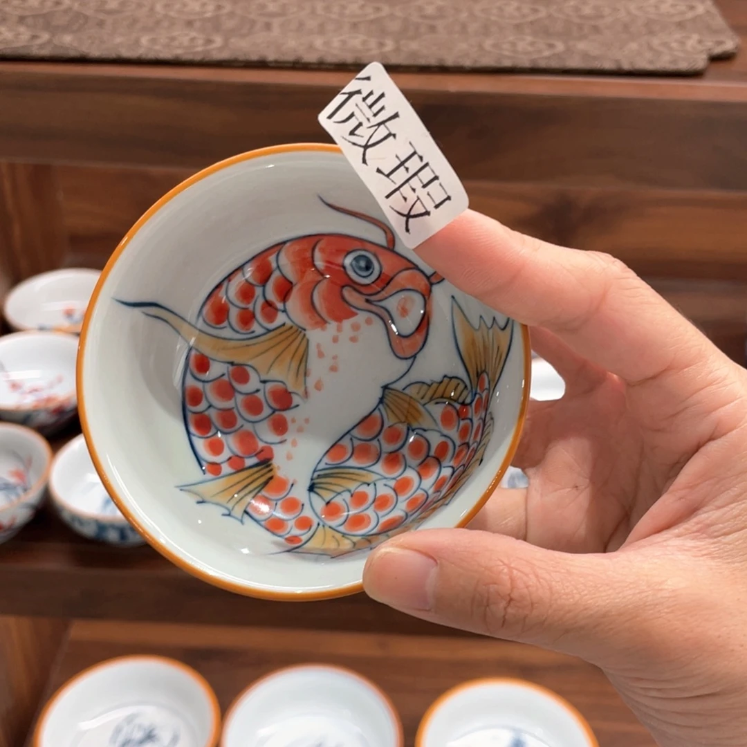 纯手绘釉下彩微瑕