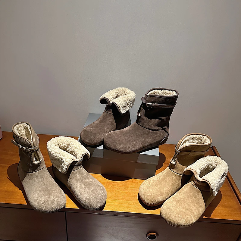 短靴2025秋冬新款加绒加厚保暖平底时尚经典百搭简约雪地靴