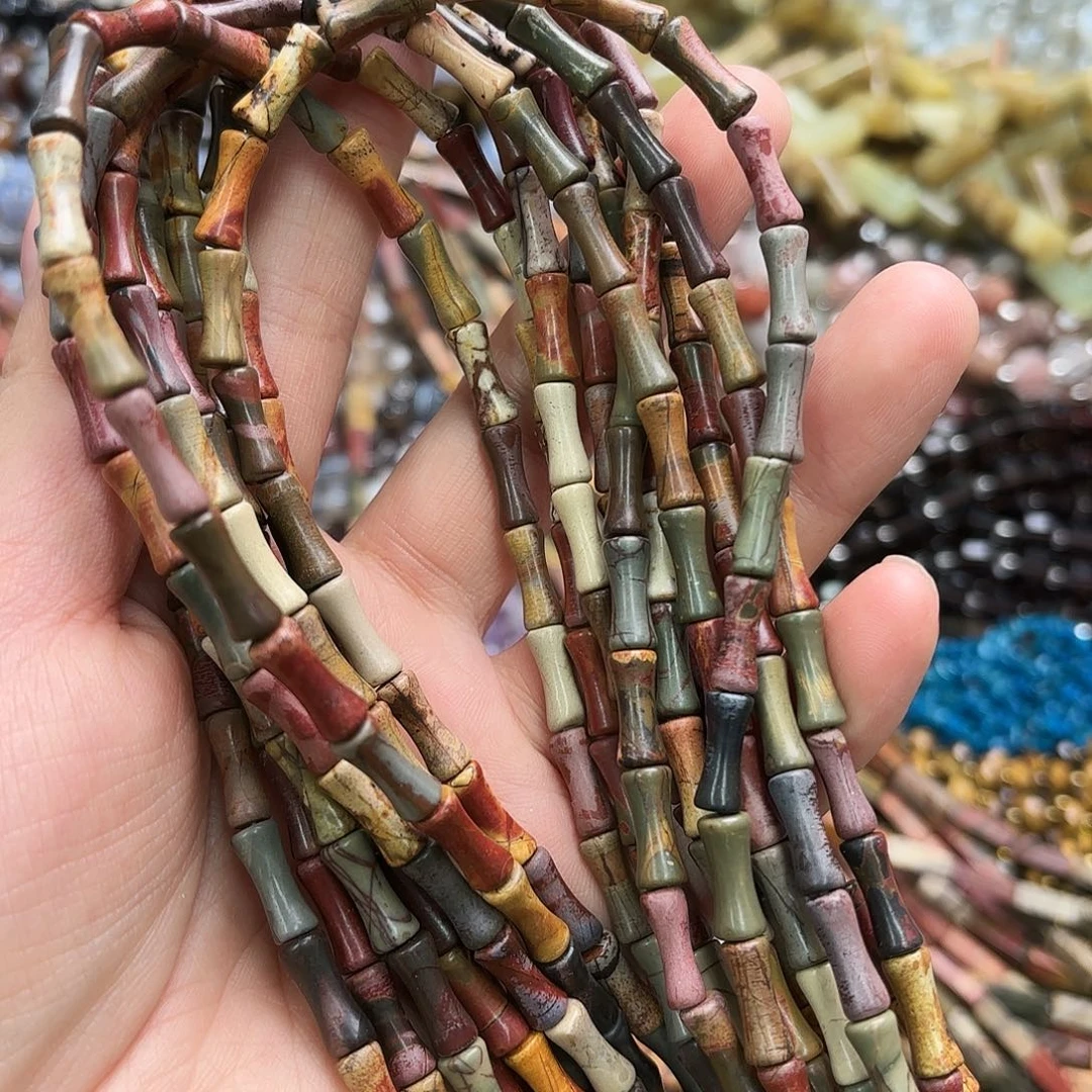 玛瑙/玉髓未镶嵌珠宝半成品5×12毕加索竹节一条