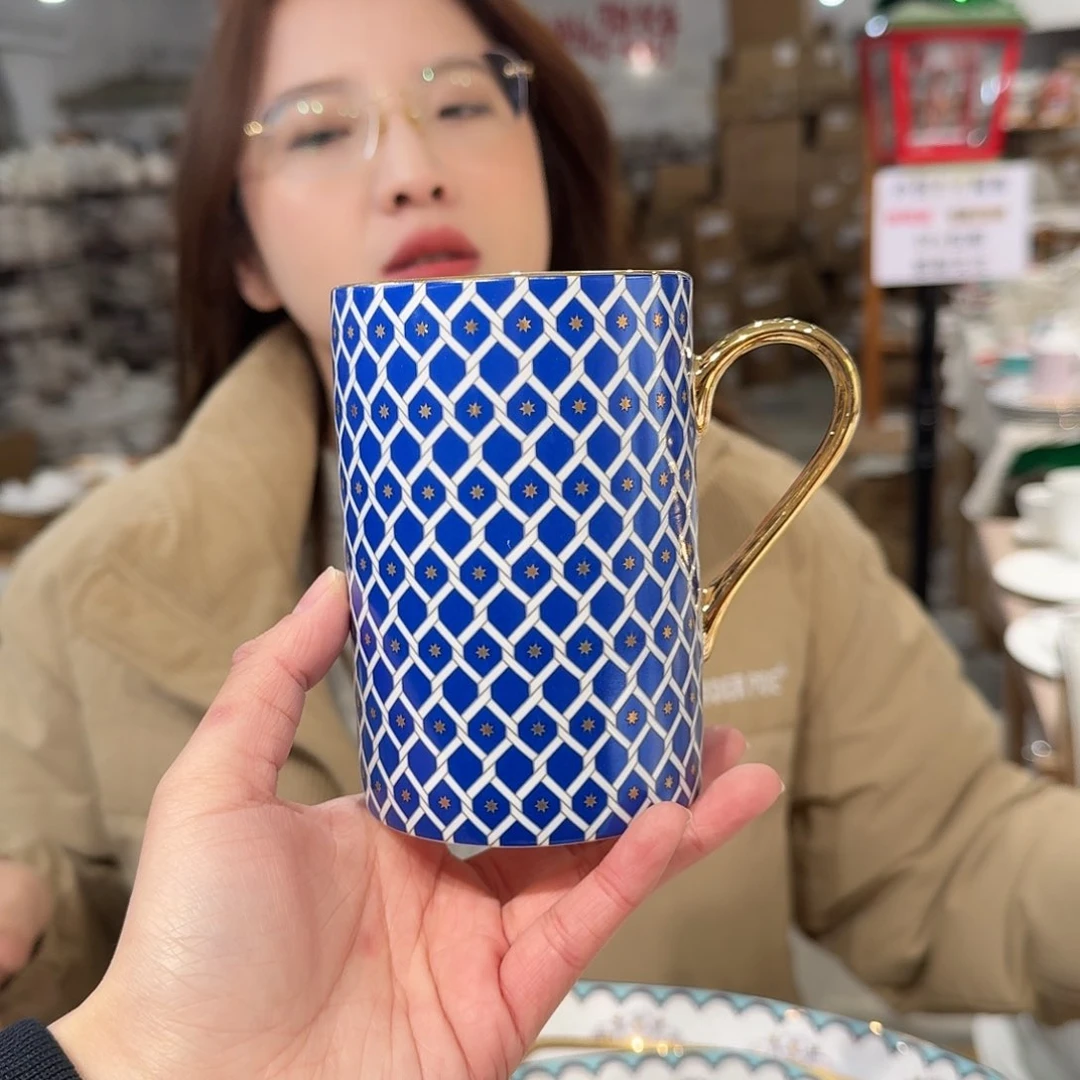 瓷鹅黄原单马克杯一个400ml微瑕