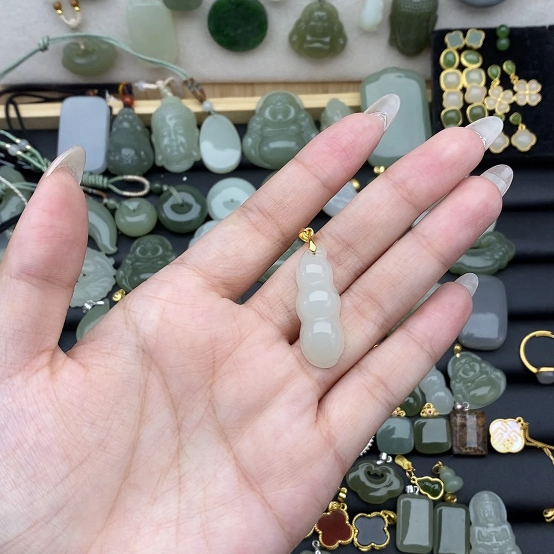 吊坠(不含链)银S925镶嵌和田玉