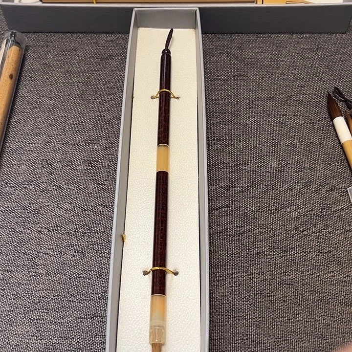 古朽堂虎斑木牛角纯狼毫小楷一套