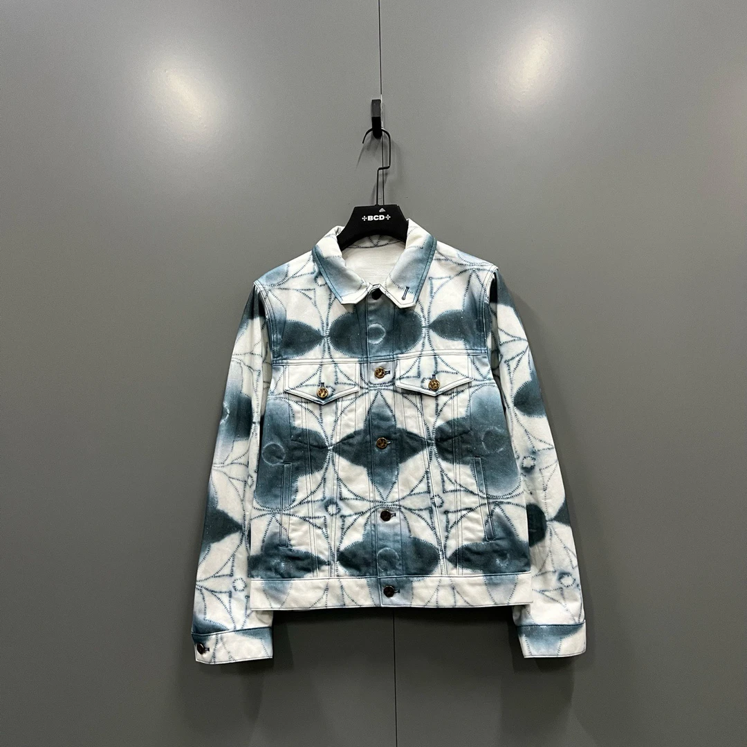 95新 LouisVuitton/路易威登 q39 绞染印花牛仔外套46码/jc601777