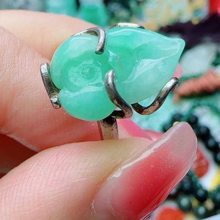 翡翠银S925镶嵌颈饰天然A货65