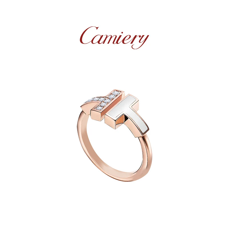 CAMIERY/卡美瑞 经典时尚双T戒指