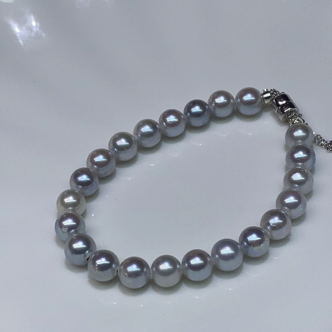 手绳海水珍珠银S925镶嵌