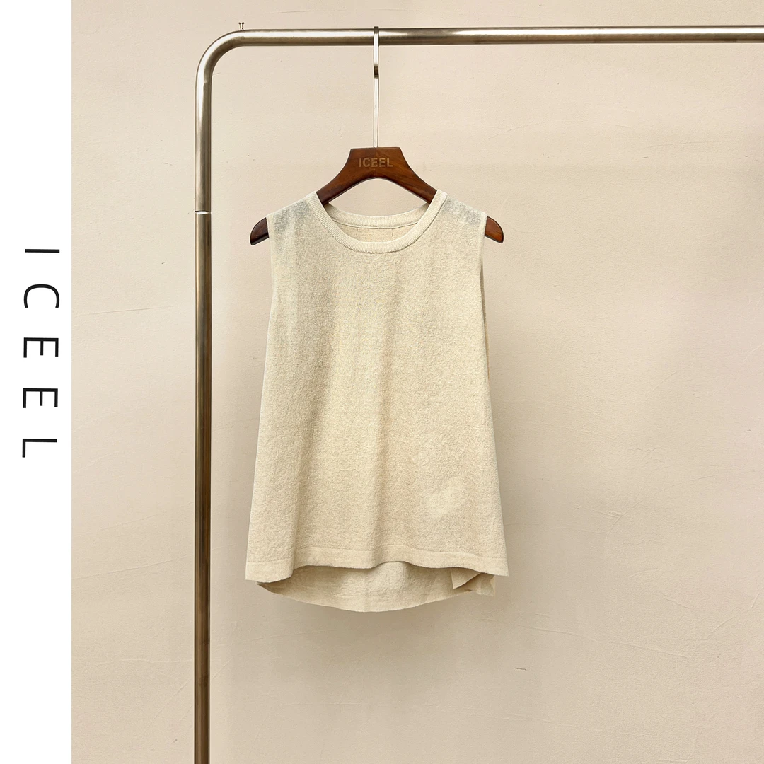原创轻奢简约百搭背心针织衫女薄款宽松舒适圆领内搭上衣夏季新款