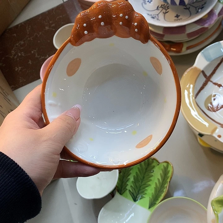 瓷陶瓷米饭碗浮雕款餐具