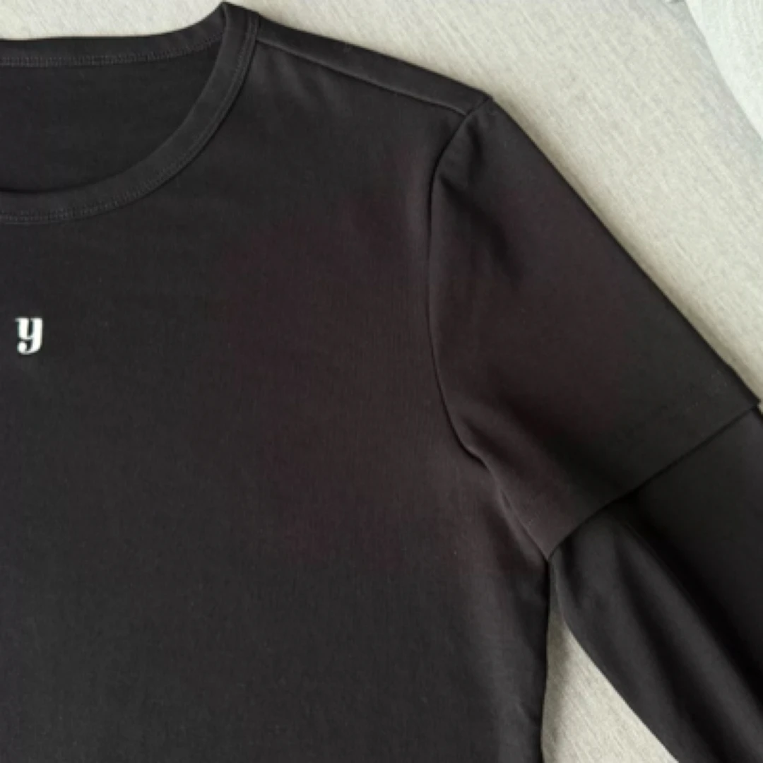 【西單會馆】长袖圆领简约T恤宽松防晒耐磨静奢风拼接