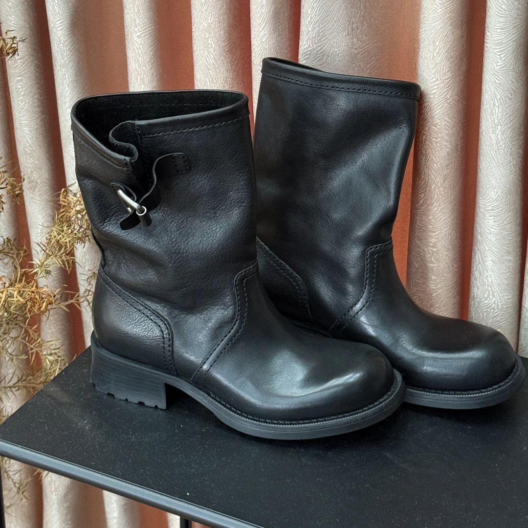 P家一脚蹬复古高级松弛拉满轻便舒适甜酷休闲百搭短靴