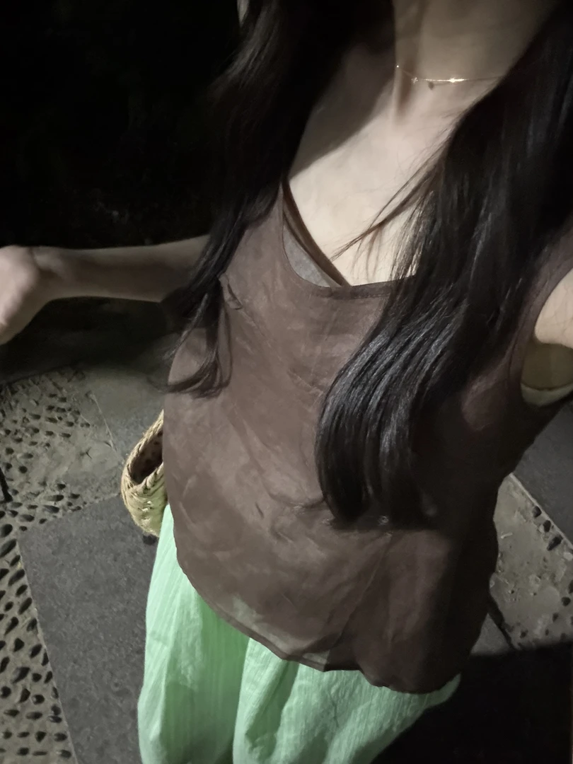 『李木木』夏款上新~~苎麻绑带背心  22155