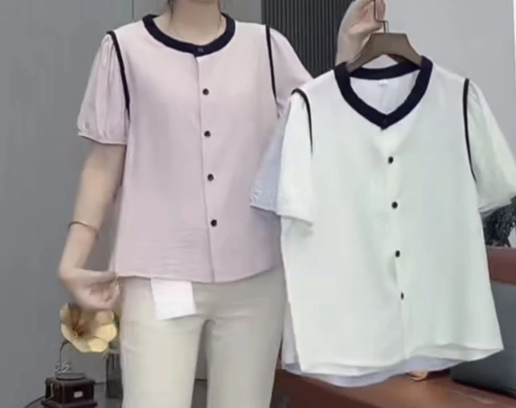 夏季新款时尚好看圆领上衣76款