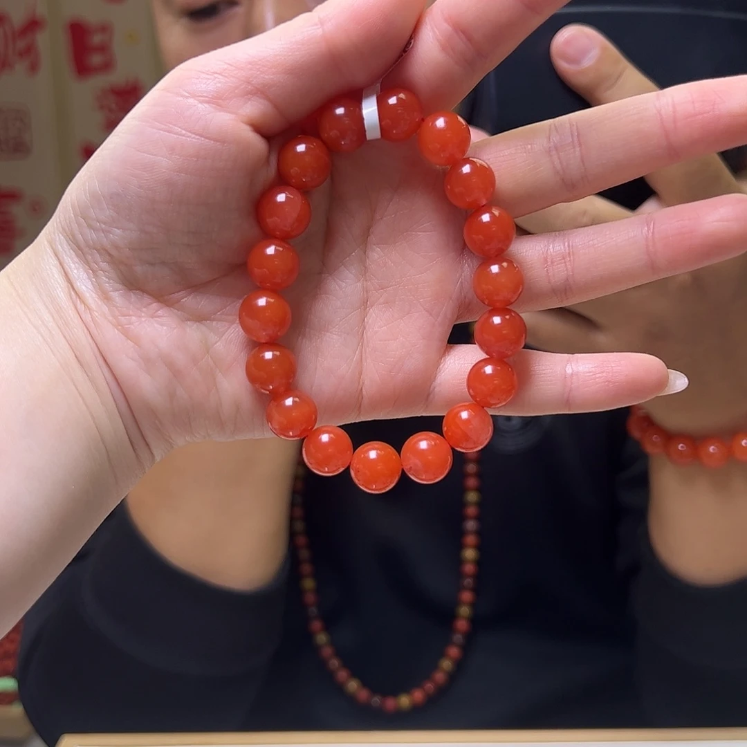 南红玛瑙未镶嵌11mm圆珠手串
