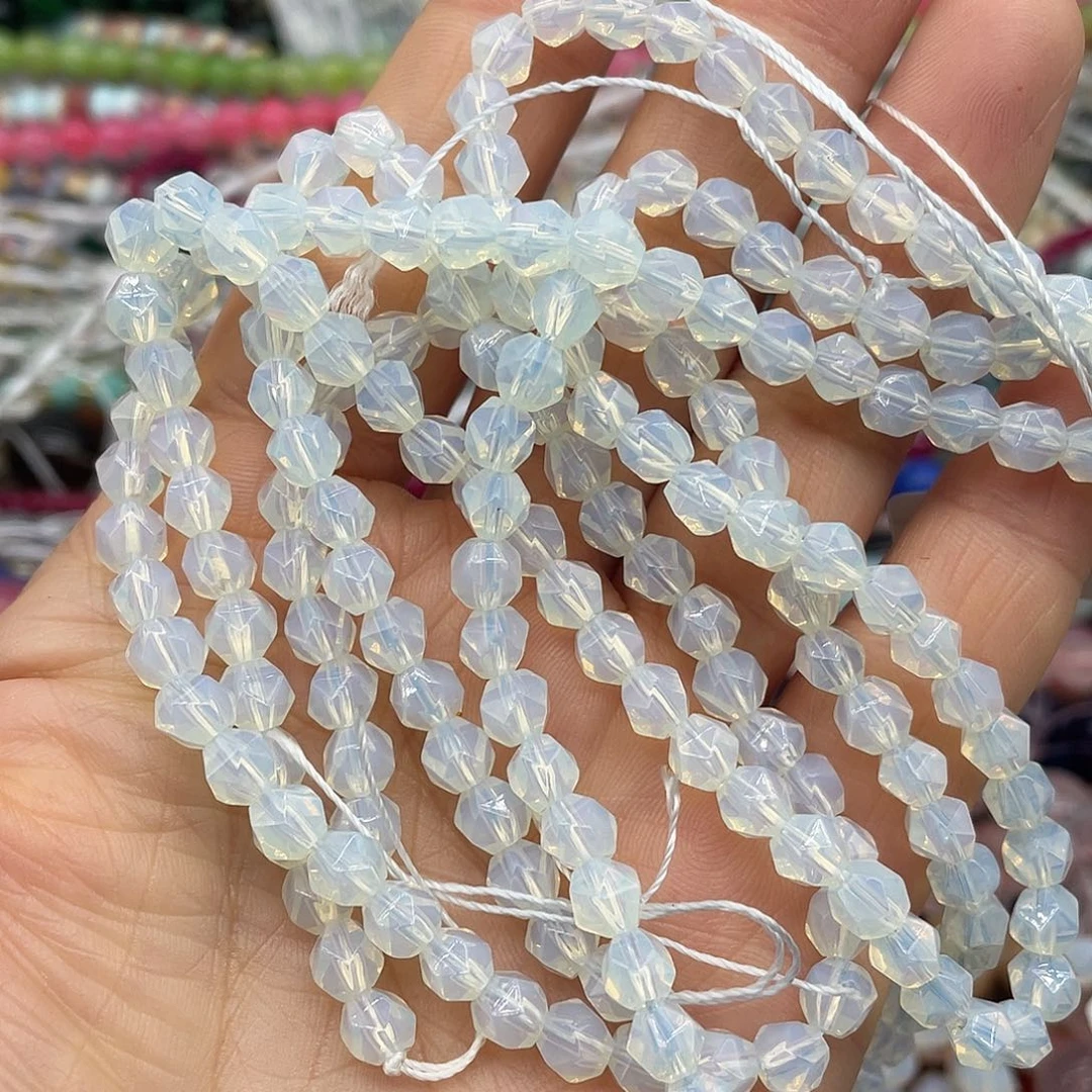 玛瑙/玉髓珠宝半成品未镶嵌蛋白水钻面约4-5mm一条
