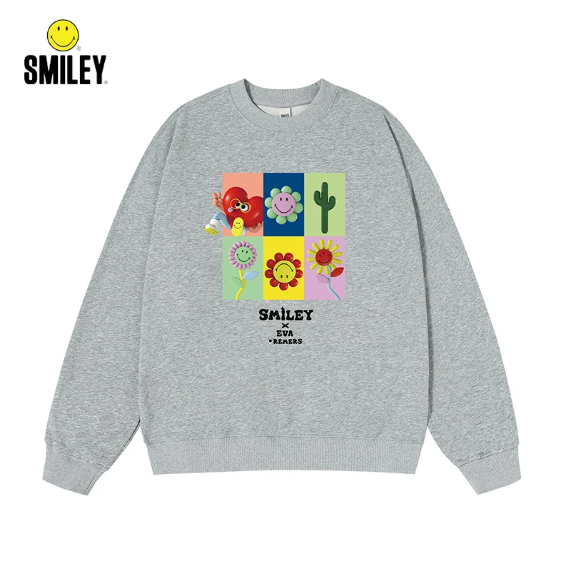 【皓然专属】SMILEY新款春秋情侣装韩版宽松圆领潮流休闲卫衣