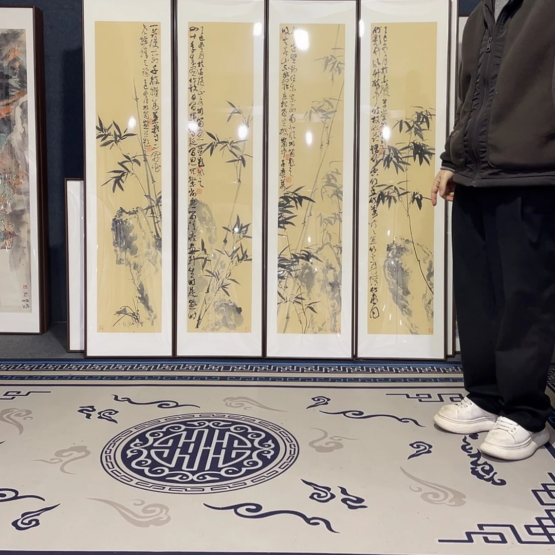 心***计国画手绘画作品带框