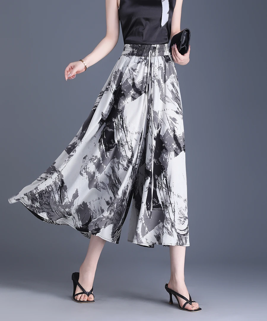 【可以穿170斤】春夏宽松大摆中长款裤子阔腿裤女高腰垂感裙裤宽松
