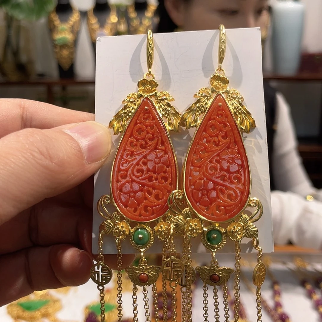 锦纶铁合金耳坠耳饰