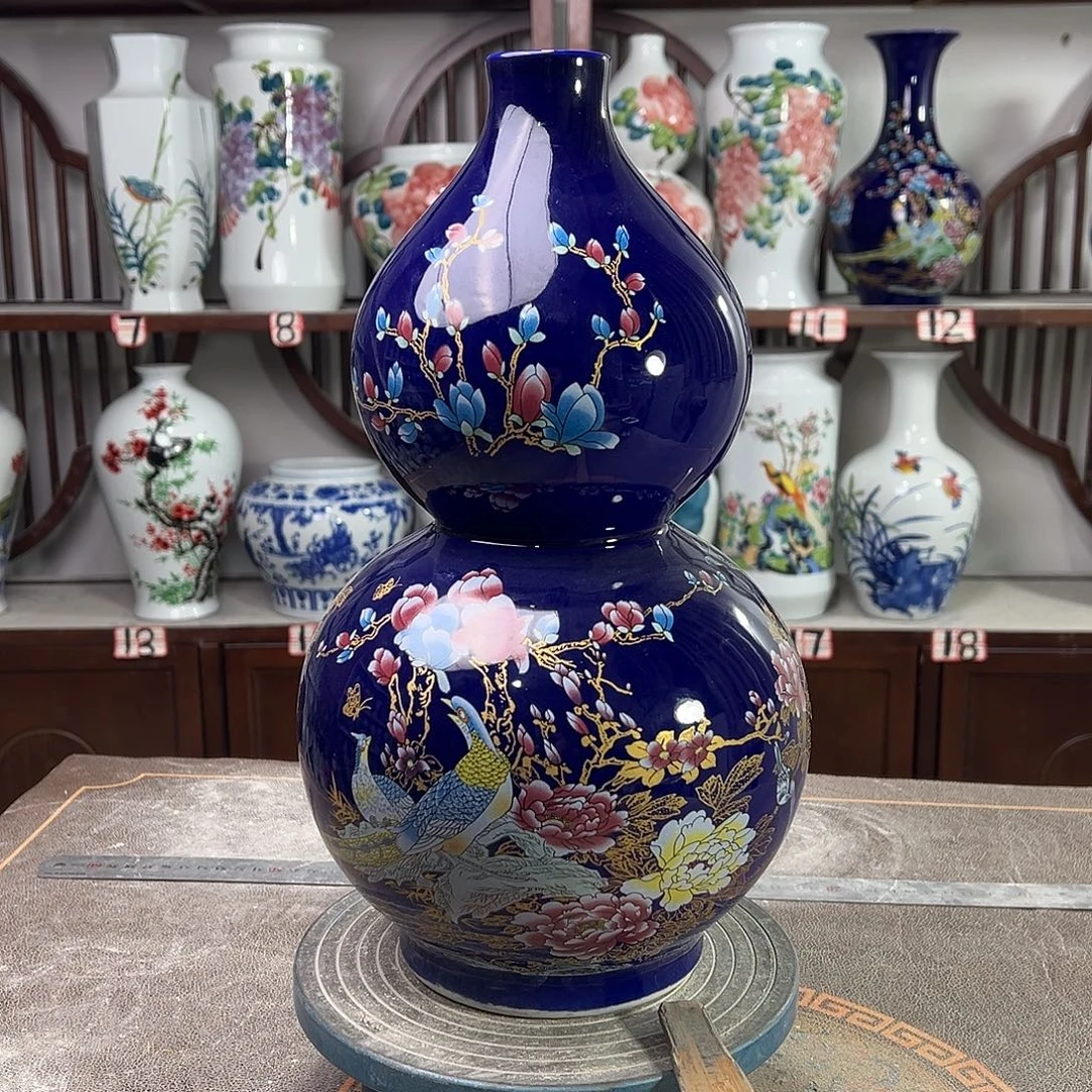 摆件陶景德镇陶瓷葫景泰蓝