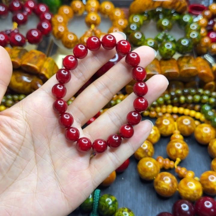 松木琥珀木文玩手串