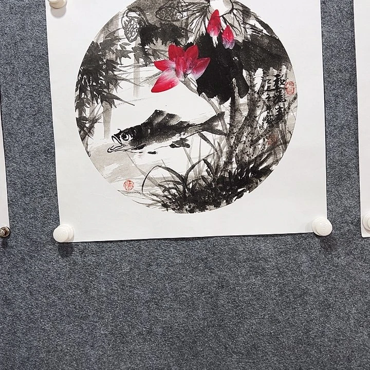 国画知鱼之乐 朱志国老师