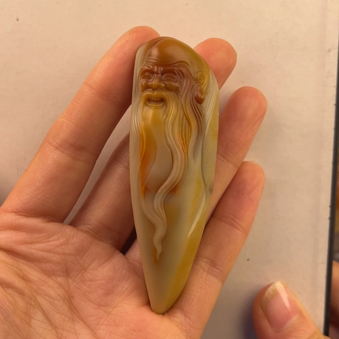 石英质玉黄蜡石手把件未镶嵌用****7