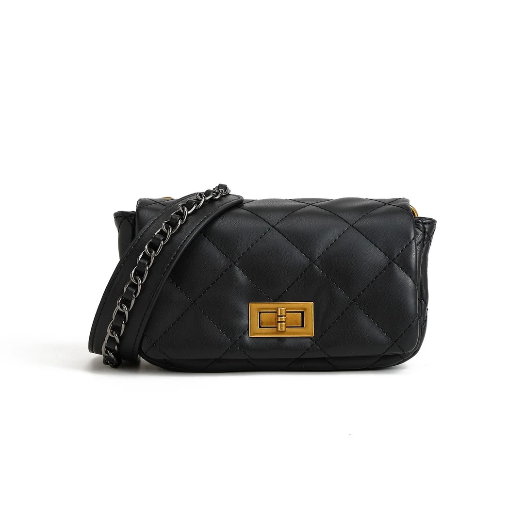 小包包女2025新款单肩包菱格绣线手机包小款链条肩带百搭斜挎包