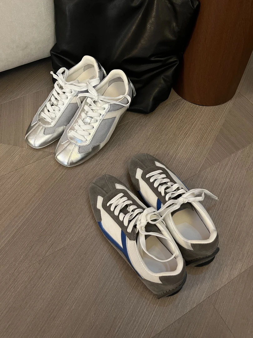 【孤品特价】拼色运动德训鞋真皮平底百搭款（652-2）