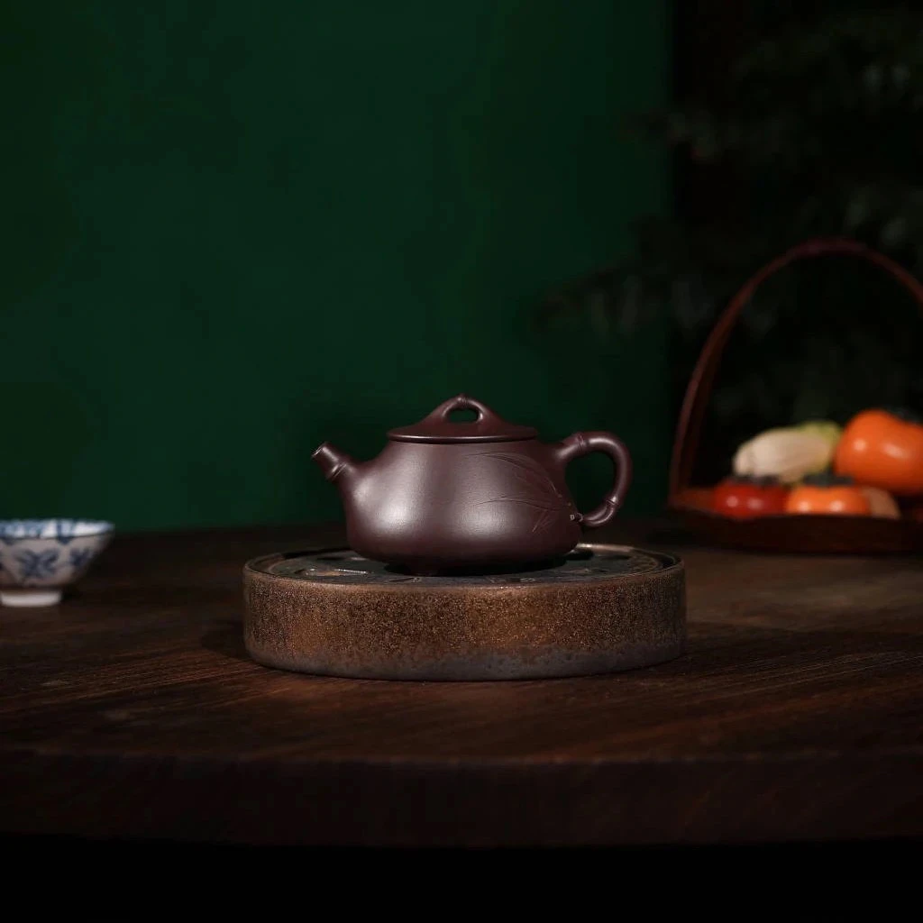 竹节石瓢 240cc 全手工制作四十年老紫泥原矿紫砂