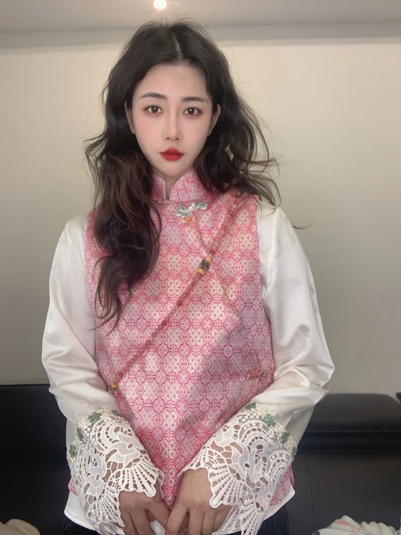 九月   柿柿如意   新中式织锦国风气质手工重工中式汉服马甲汉服