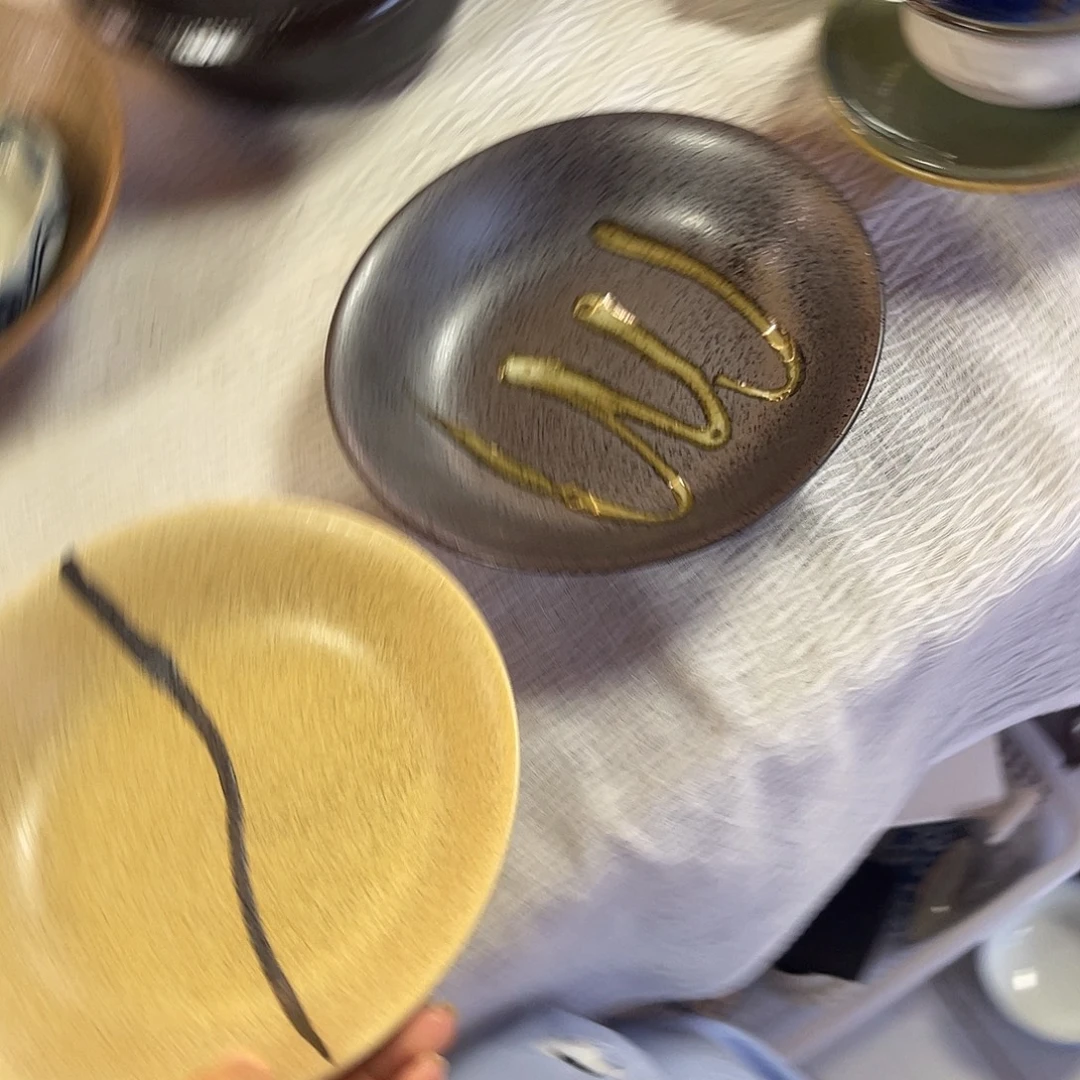 瓷片粗陶盘子一对正餐盘子19