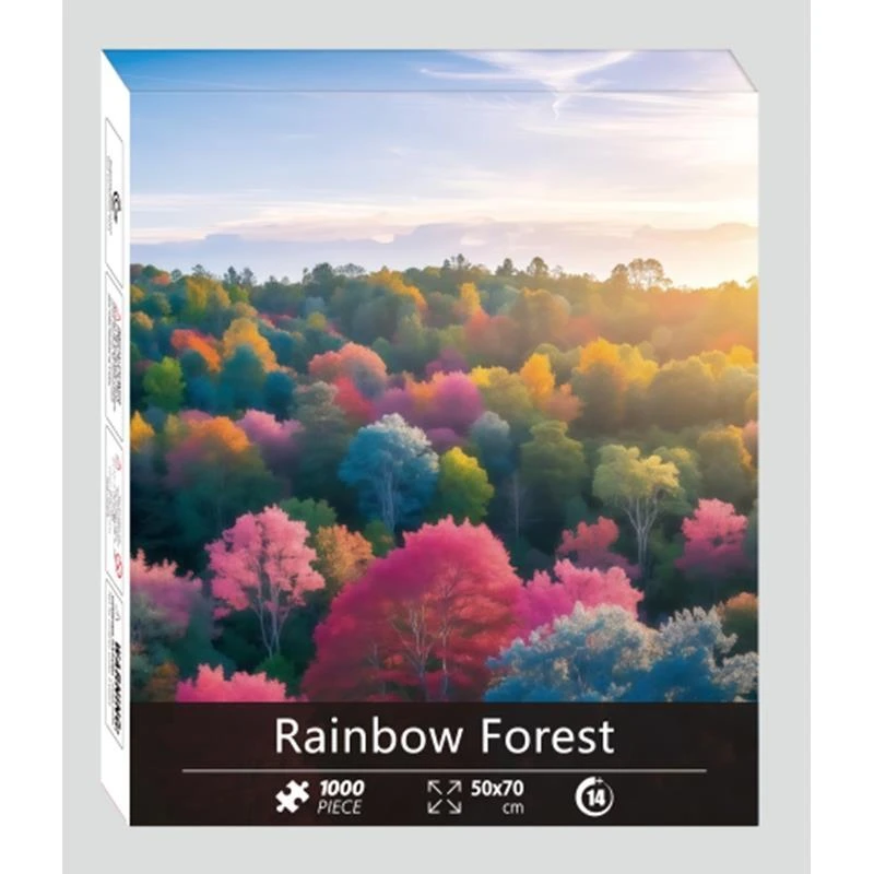 【彩虹森林】1000片白卡拼图 高清印刷益智玩具家庭游戏70×50CM
