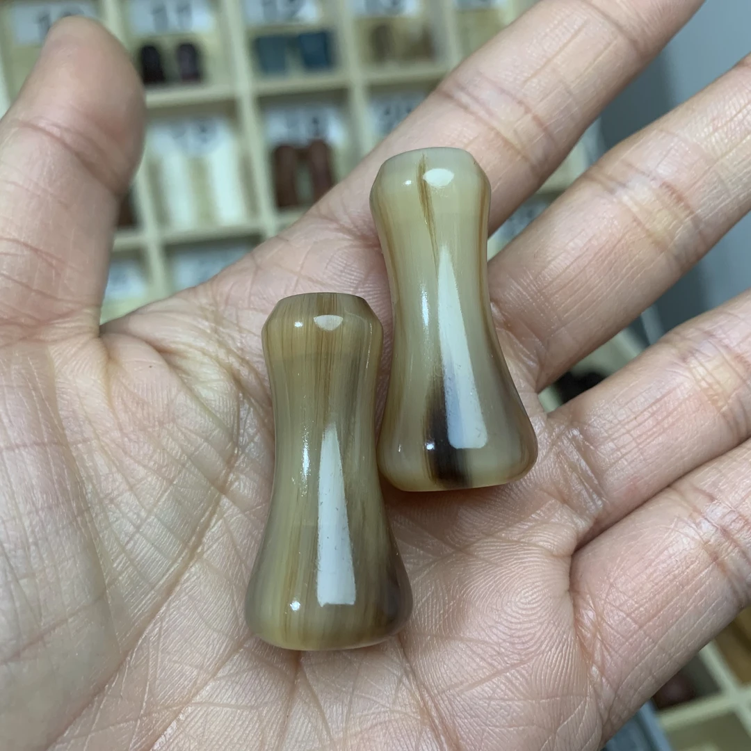  网秋粒手搓 水滴轮花牛角握丸S/D牌通用常规款 一对网秋粒diy 