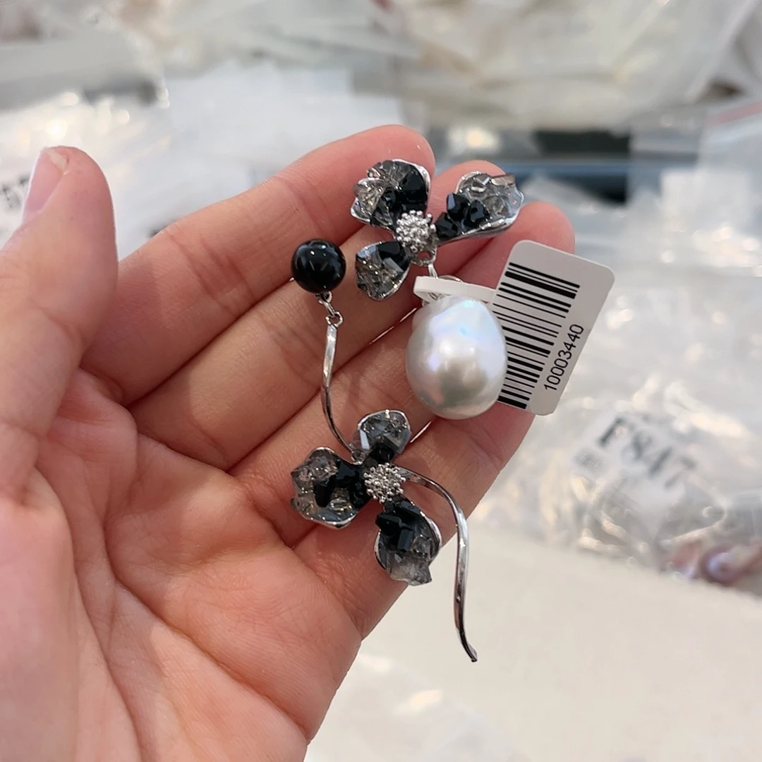 淡水珍珠耳饰合金