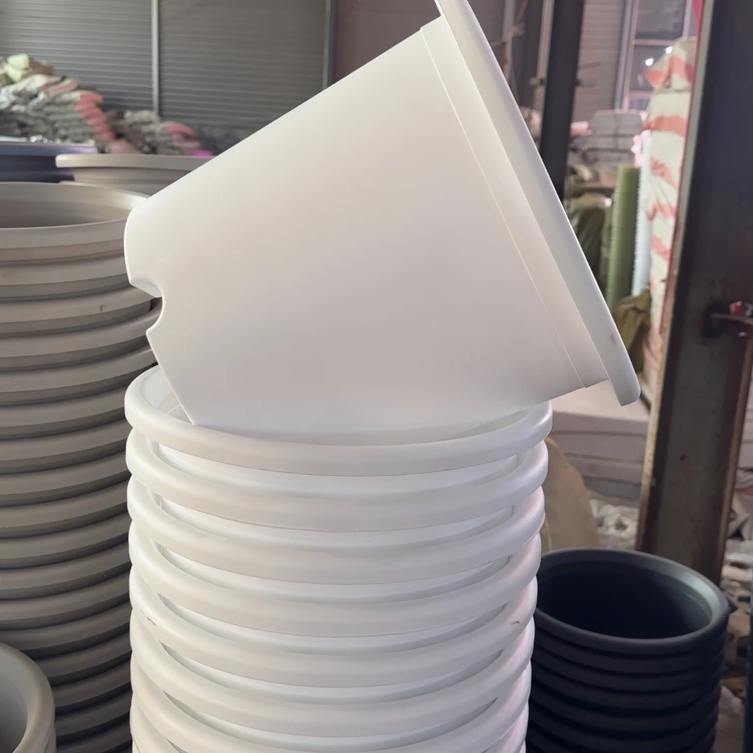 树脂四季盆6#无拖纯白10