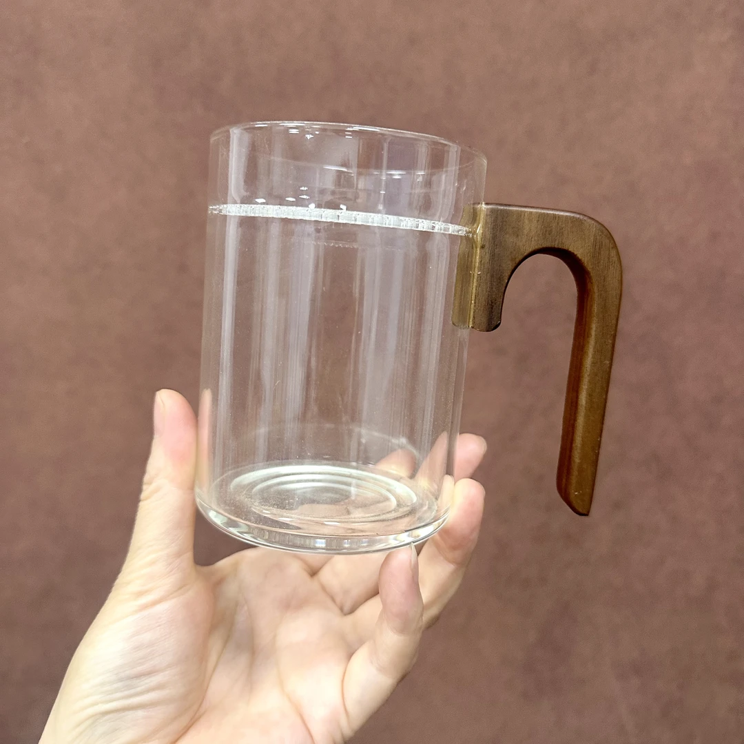 月牙杯过滤泡茶杯高硼硅耐高L温绿茶茶水分离玻璃杯