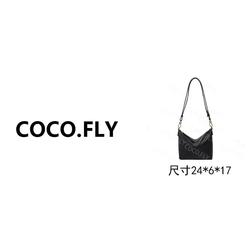 纯色Fold小众设计真皮折叠几何腋下斜挎包BK-1055午夜黑24*6*17