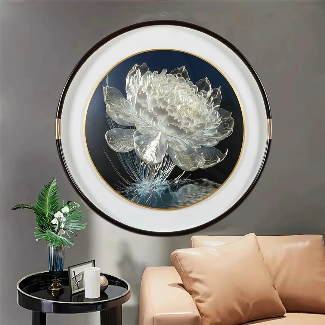 《光影睡莲》手工铜雕装饰画现代轻奢走廊餐厅玄关卧室高端立体挂画