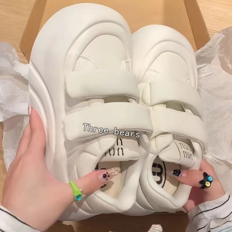 赵露思同款厚底小白鞋女款2025新款魔术时尚百搭小众休闲鞋面包鞋