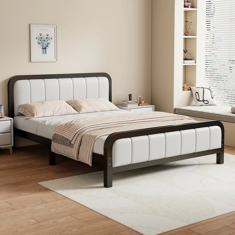 欧式铁艺床1.8米加固加厚双人床1米家用单人床不锈钢出租屋铁架床