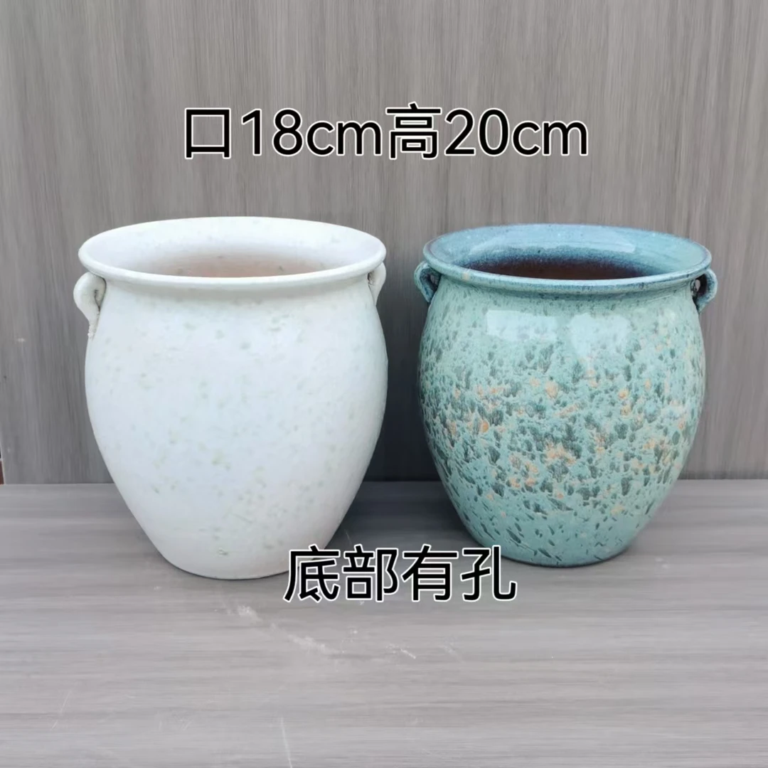 大号大口径花盆家用法师月季盆栽三角梅花盆陶瓷透气大口径花盆