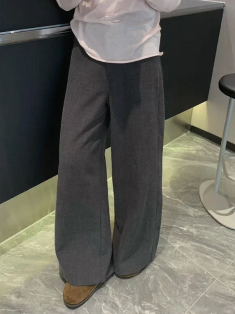 复古通勤休闲西裤女春秋新款大码胖mm松弛感遮胯显瘦百搭阔腿裤